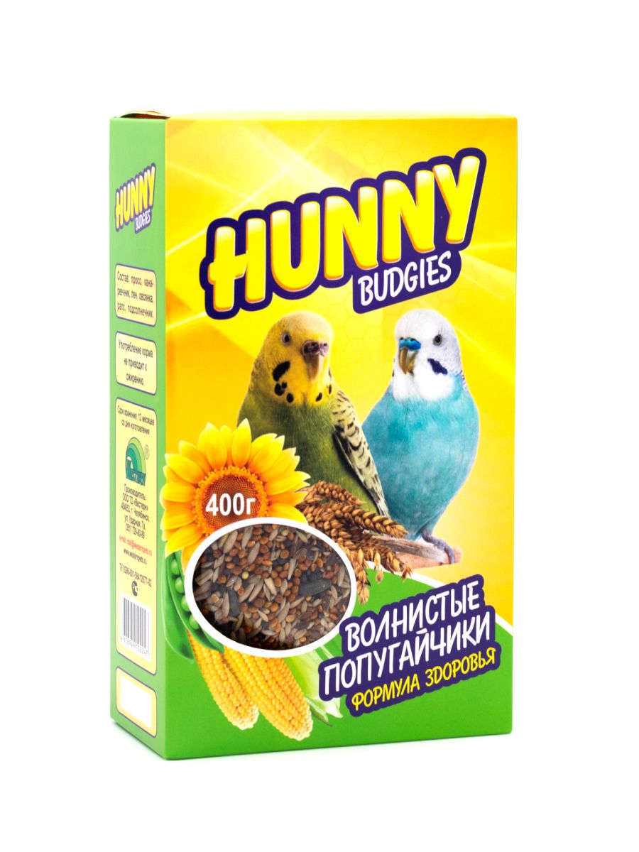 HUNNY Зерносмесь для волнистых попугаев, 400 г