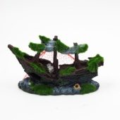 Китай Aquanimal Грот "Шхуна затонувшая" 18*7*11 см