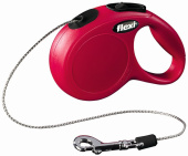 Flexi New Classic S рулетка до 12 кг 5 м., трос, красная