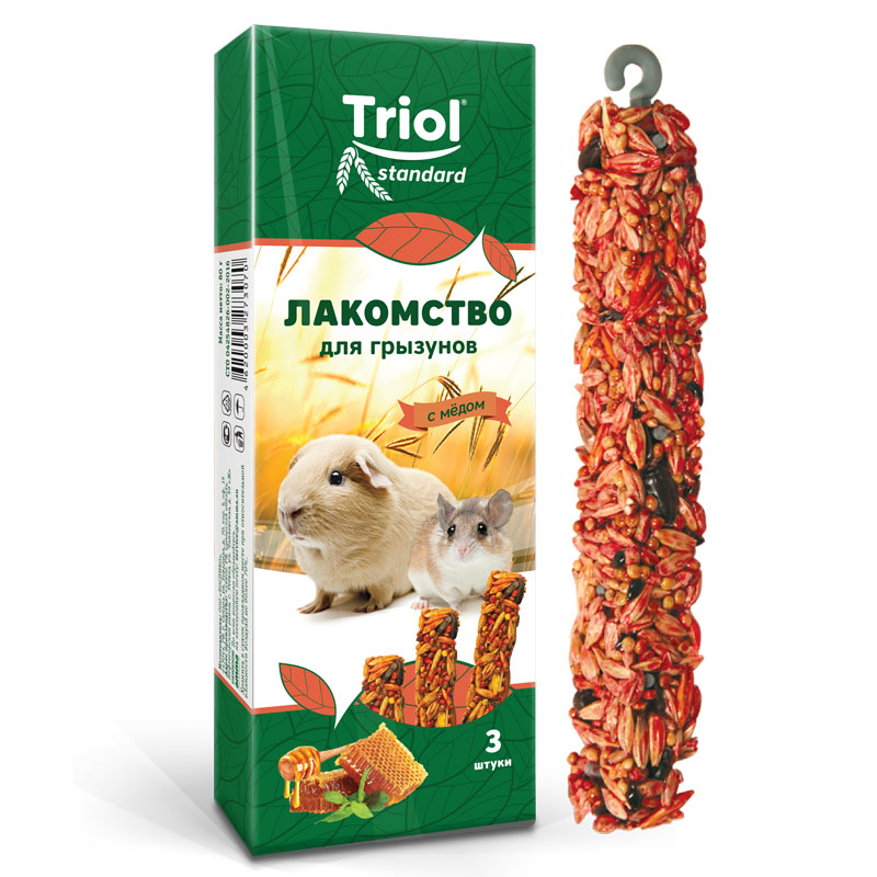 Triol Лакомство для грызунов с мёдом (уп. 3 шт), 80г, Standard
