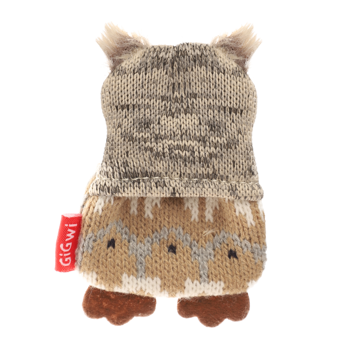 GiGwi Игрушка для собак Сова со сменными пищалками 10см, серия PLUSH FRIENDZ