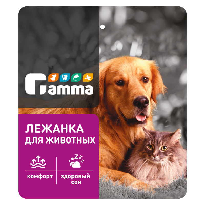 Gamma Лежанка для животных прямоугольная «Искра» L, бежевая, 620*550*180мм