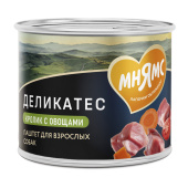 Мнямс Влажный корм Деликатес Паштет из кролика с овощами для собак всех пород "Касуэла по-мадридски" 200 г