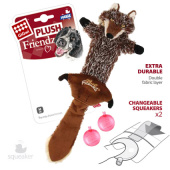 GiGwi Игрушка для собак Шкурка волка со сменными пищалками 42см, серия PLUSH FRIENDZ