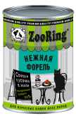 ZOORING Консервы для кошек кусочки в желе с форелью, 400 г