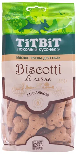 TiTBiT Лакомство для собак Biscotti Печенье для собак с бараниной, 350 г
