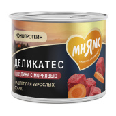 Мнямс Влажный корм Деликатес Паштет из говядины с морковью для собак всех пород "Бразато по-итальянски" 200 г