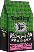 ZOORING MINI ACTIVE DOG Сухой корм для взрослых активных собак мини и средних пород Лосось и рис, 45%мяса-Без пшеницы, 