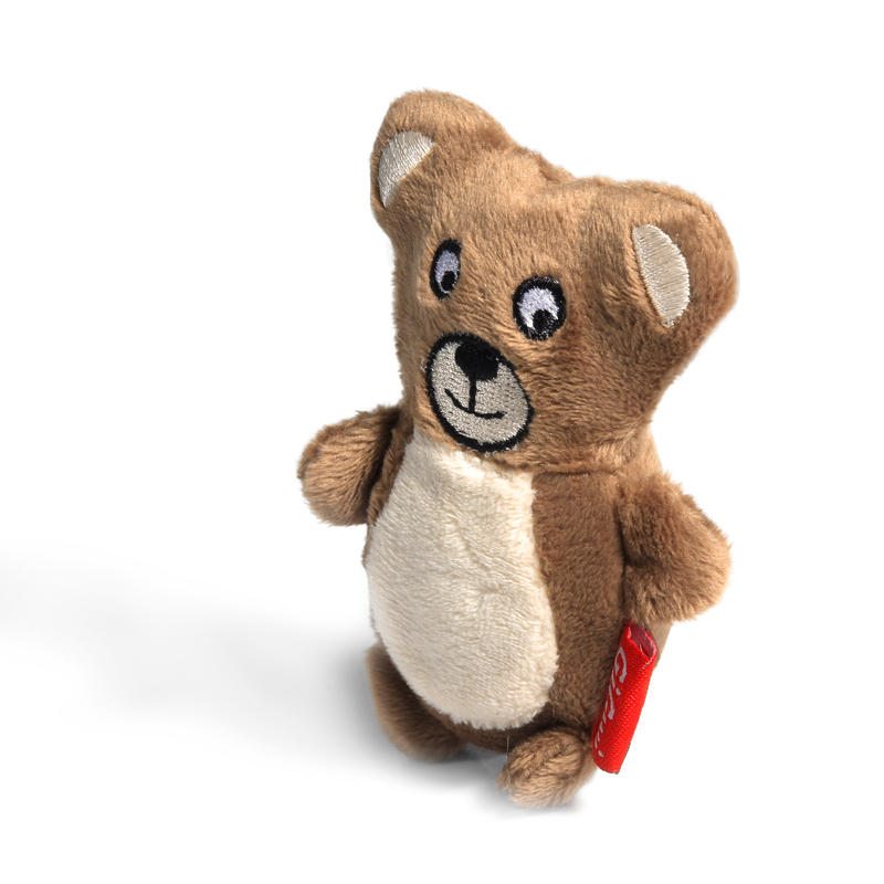 GiGwi Игрушка для собак Мишка с пищалками 10см, серия PLUSH FRIENDZ