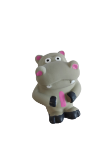 Чистый котик Игрушка для собак Бегемот серый, 11,4 см