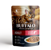 Mr.Buffalo Влажный корм ADULT HAIR & SKIN для взрослых кошек, лосось в соусе, 85 г