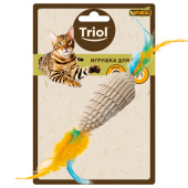 Triol Игрушка для кошек из гофрокартона "Конус с перьями", 80/220 мм