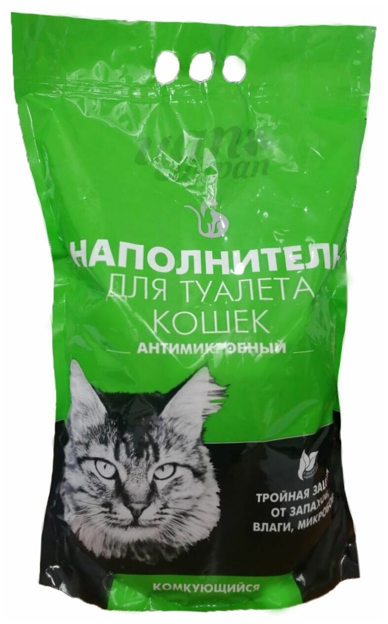Цап Царап комкующийся антимикробный наполнитель для кошек, 5 л
