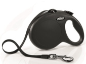 Flexi New Classic L поводок-рулетка до 50 кг 5 м, лента черная