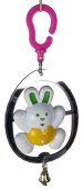 Данко-Зоо Игрушка для попугаев на зеркале с колокольчиком "Заяц в овале" 23 см