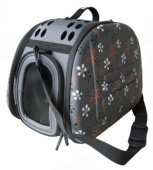 IBIYAYA Складная сумка-переноска для собак и кошек до 6 кг, серая в цветочек