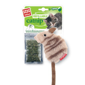 GiGwi Игрушка для кошек Мышка со сменной кошачьей мятой 10/21см, серия REFILLABLE CATNIP