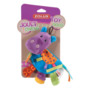 Zolux Игрушка плюшевая Бегемот Марси с пищалкой для щенков и мелких собак, 19 см