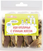 DOG FEST Уши кроличьи с утиным мясом, 500 г