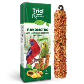 Triol Лакомство для мелких и средних попугаев с фруктами (уп. 3 шт), 80г, Standard