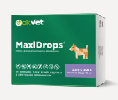 Агроветзащита Оквет MaxiDrops д/собак весом от 20 до 40кг от клещей, блох, вшей, круглых и ленточных гельминтов