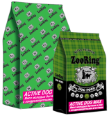 ZOORING ACTIVE DOG MAX Сухой корм для взрослых собак средних и крупных пород с глюкозамином и хондроитином Мясо молодых бычков и рис,