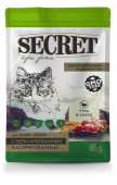 Secret Life Forse Влажный корм для стерилизованных кошек и кастрированных котов кусочки в соусе с уткой, 85 г