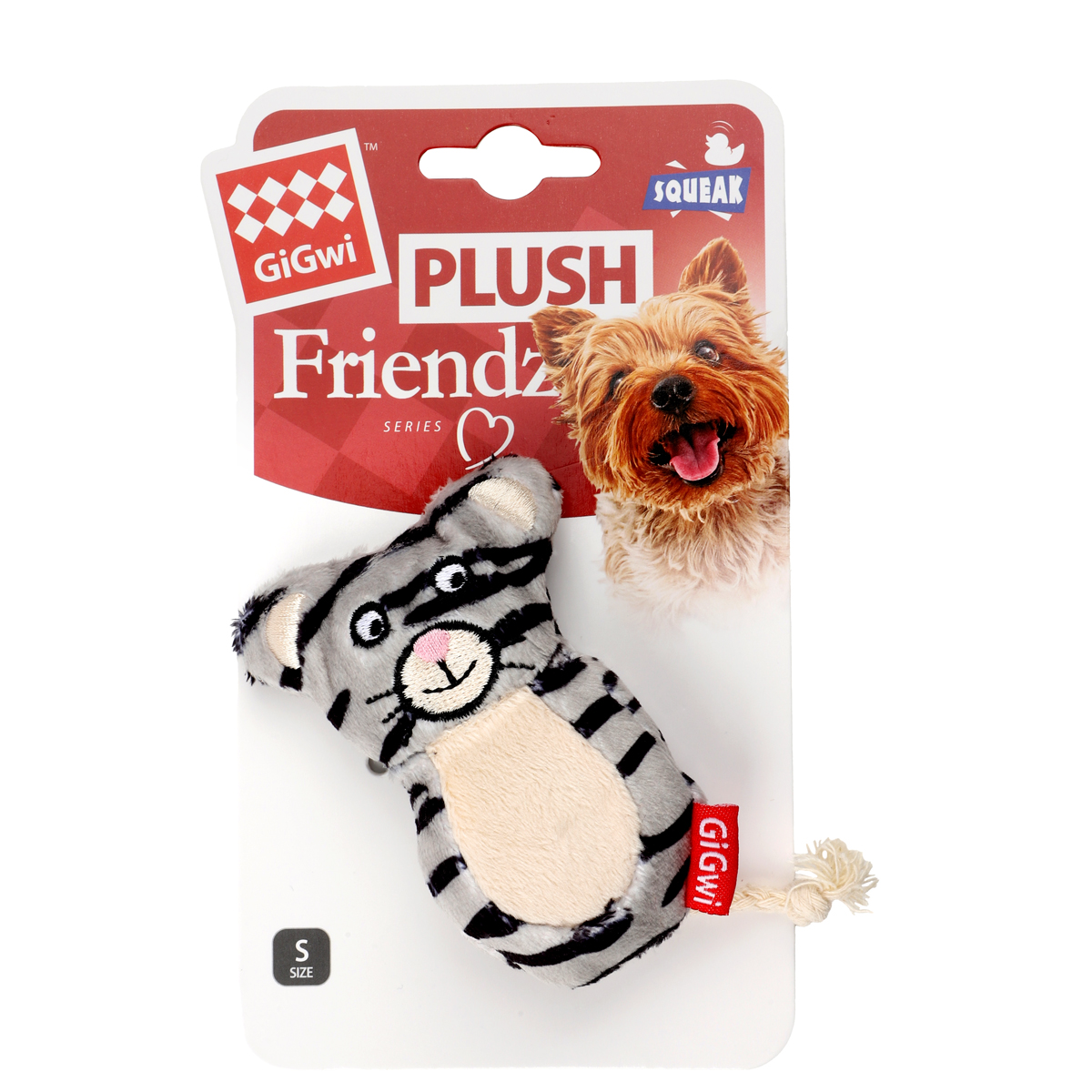 GiGwi Игрушка для собак Кот с пищалками 9/12,5см, серия PLUSH FRIENDZ