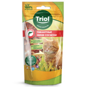 Triol Лакомство для кошек «Пикантные мини-сосиски из лосося», 50 г