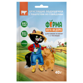 Мнямс Лакомство Ферма кота Федора хрустящие подушечки для кошек и котят с паштетом из говядины, 40 г 