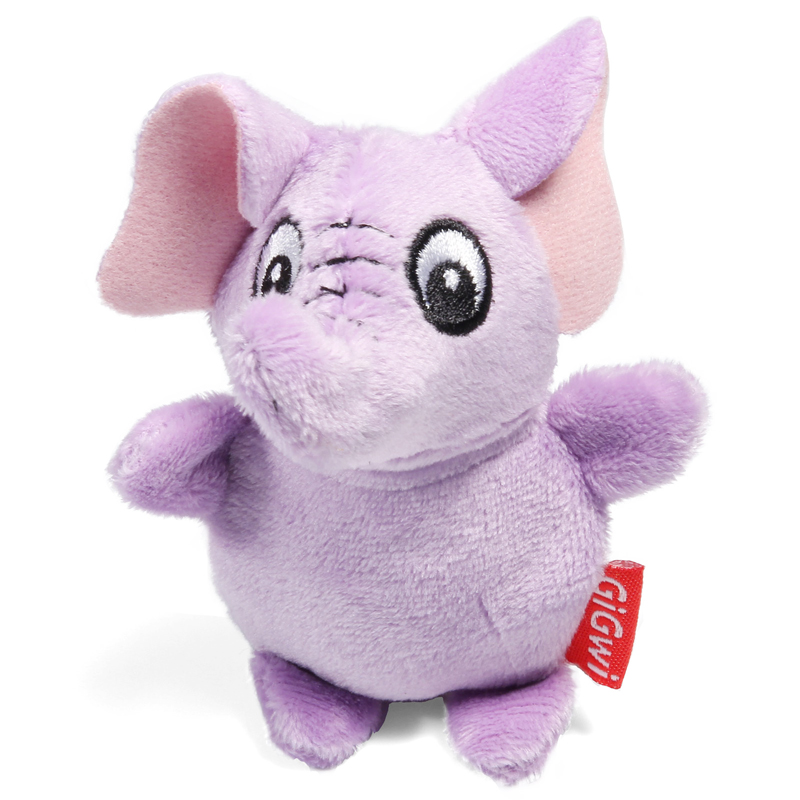 GiGwi Игрушка для собак Слон с пищалками 11см, серия PLUSH FRIENDZ