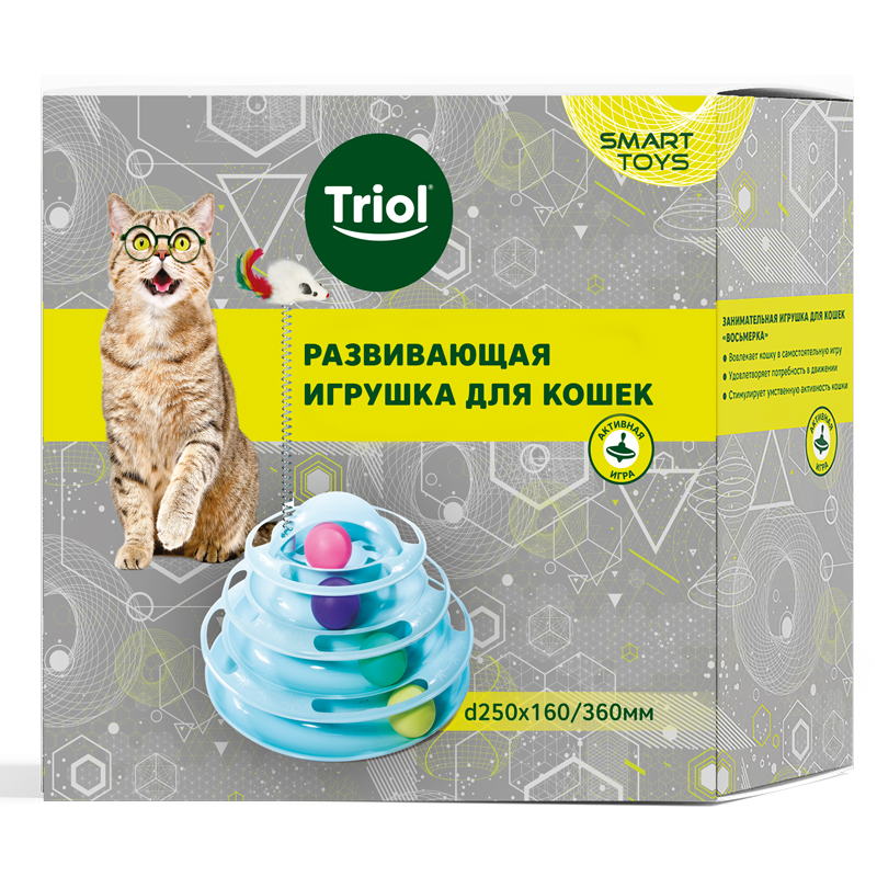 Triol Игрушка развивающая для кошек "Пирамида", d250*160/360мм, серия SMART TOYS