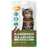 Мнямс лакомые палочки для кошек с цыпленком и уткой 3шт.