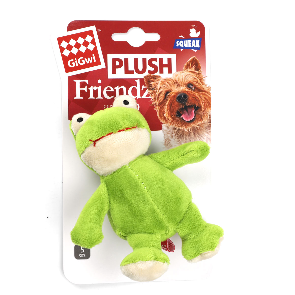 GiGwi Игрушка для собак Лягушка с пищалкой 10см, серия PLUSH FRIENDZ