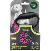 Triol Поводок-рулетка для собак Flexi Life Pink S 5м до 12 кг, трос
