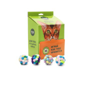 Triol Игрушка для кошек "Мяч-помпончик", цвет в ассортименте, d50мм