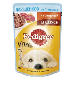 Pedigree Pedigree Vital Protection Влажный корм для щенков всех пород с Говядиной в Соусе, 85 г