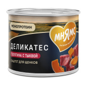 Мнямс Влажный корм Деликатес Паштет из телятины с тыквой для щенков всех пород "Асадо по-аргентински" 200 г