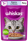 Whiskas влажный корм для кошек, Рагу с форелью и лососем, 75 г
