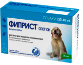 KRKA Фиприст Спот Он капли против клещей и блох для собак 20-40 кг, 2,68 мл