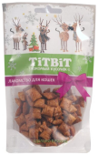 TiTBiT Новогодняя коллекция Лакомство для кошек Хрустящие подушечки с паштетом из лосося 50 г