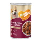 Мнямс Влажный корм На каждый день Кусочки в соусе с говядиной и печенью для собак «ЗДОРОВЫЕ СУСТАВЫ» 400 г