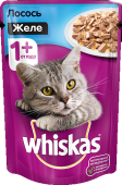 Whiskas Влажный корм для кошек лосось и креветки в желе, 75 г