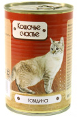 Кошачье счастье консервы для кошек (говядина) 410 г - Кошки | Корма для кошек и котят | Сухие и влажные корма | Zoobaza