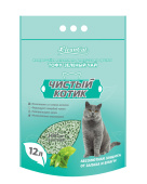 Чистый котик наполнитель комкующийся ТОФУ зелёный чай, 12 л