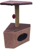 Дружок Домик-когтеточка для кошек, с полкой 030