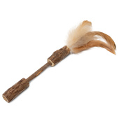 Triol Игрушка для кошек из мататаби "Палочка с перьями", 120/170 мм, серия NATURAL