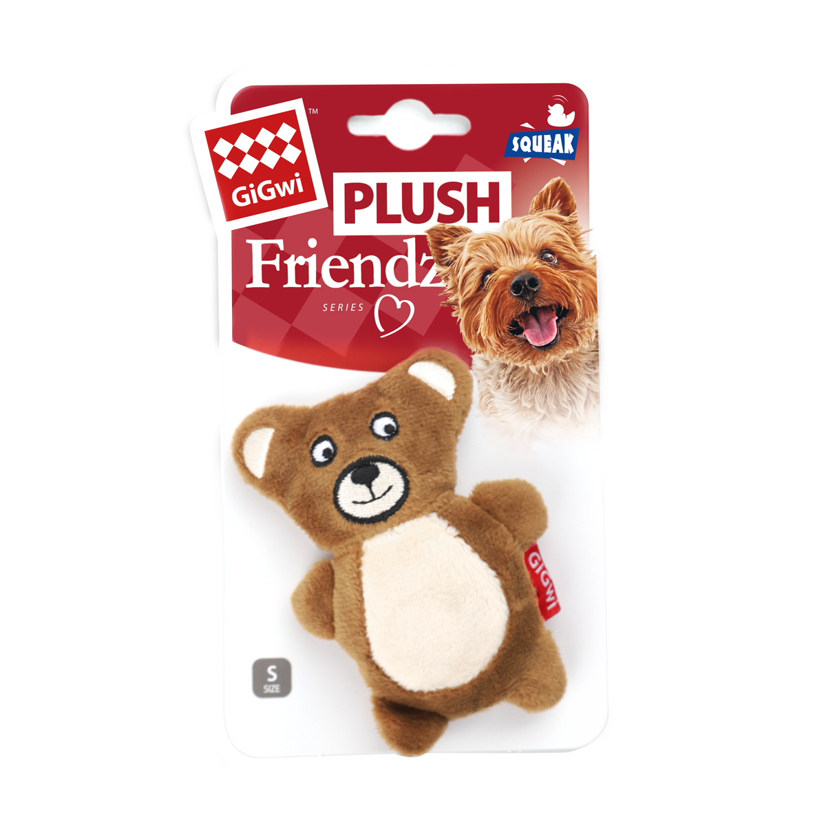 GiGwi Игрушка для собак Мишка с пищалками 10см, серия PLUSH FRIENDZ