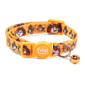Triol СОЮЗМУЛЬТФИЛЬМ Ошейник нейлоновый с колокольчиком "Кот и воробьи" XS, оранжевый, 10*180-270мм