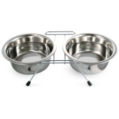 Triol Миска металлическая на подставке, 2*0,20л